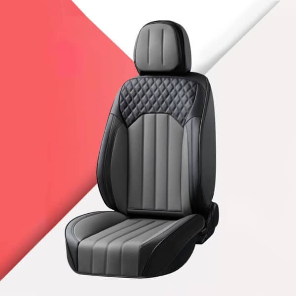 PVC leather custom made universal car seats cover black with grey