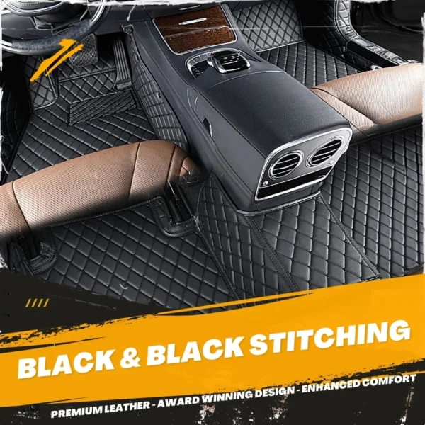 Black And Balck Stitching Floor Mats