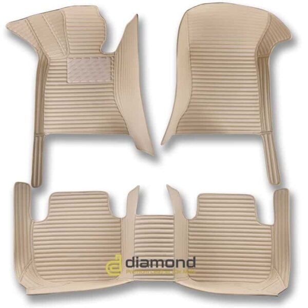 Beige Stripe Car Mats 1