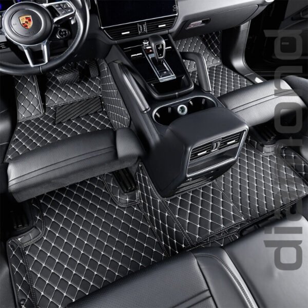 Black And Beige Diamond Car Mats 2 1