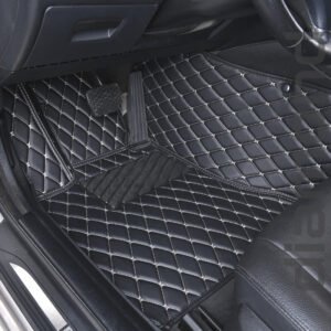 Black And Beige Diamond Car Mats 3 1