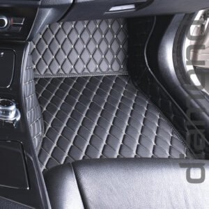 Black And Beige Diamond Car Mats 6 1