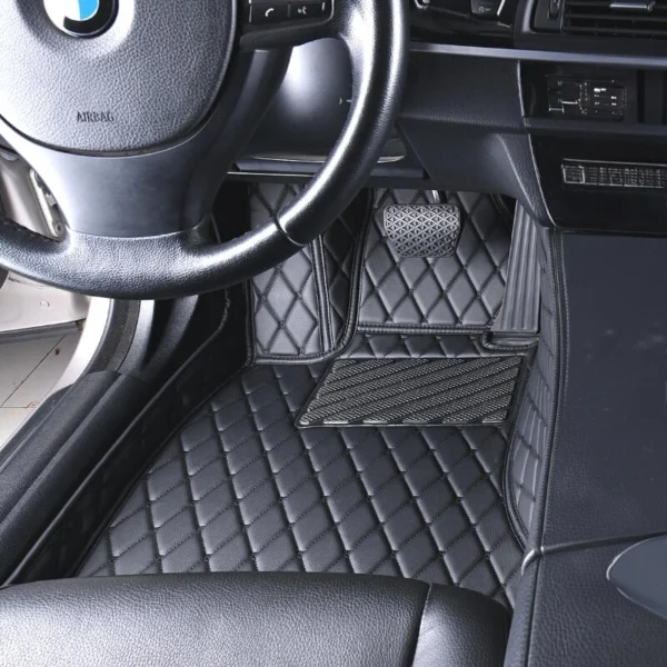 Black And Balck Stitching Floor Mats