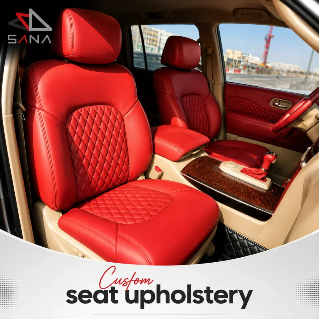 كيفية حماية داخلية السيارة بالرمل في أجواء الخليج Custom Seat Upholstery By Sana Auto Services, Al Quoz Dubai